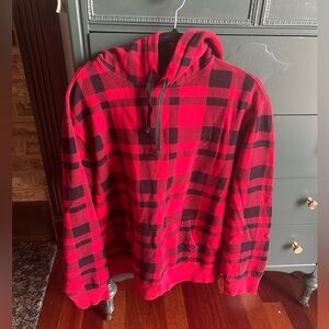 Ralph Lauren Polo Red and Black Plaid Men's Hoodie